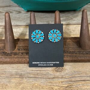 Kingman turquoise cluster studs